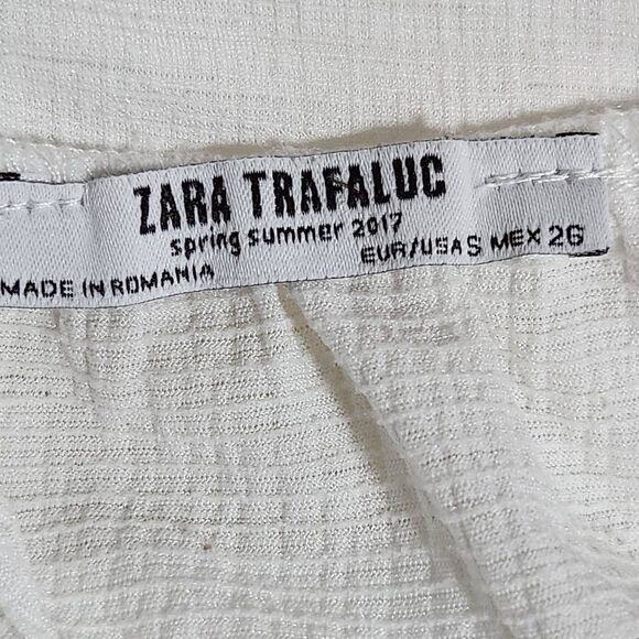Zara Trafaluc white summer top tie back spaghetti strap top small - Picture 5 of 6